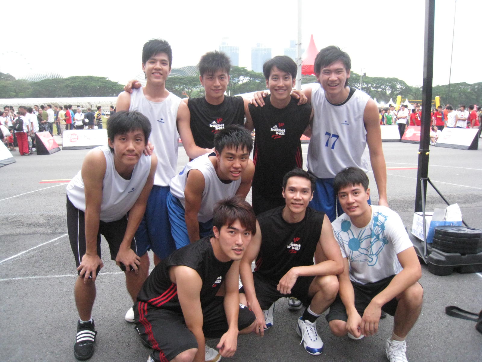 Basketball team with the National Youth Basketball team just before the finals